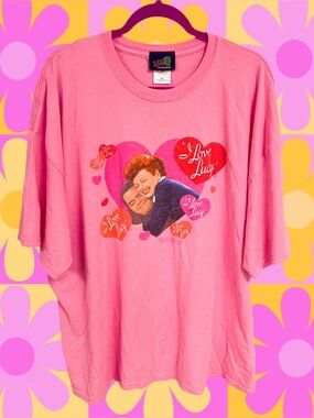 Vintage All U Activewear I Love Lucy pink distressed tee
